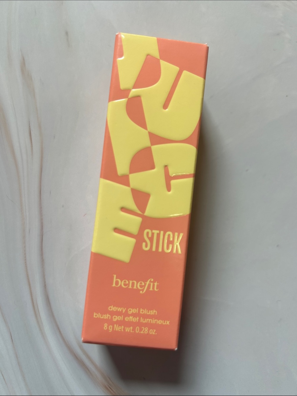 Benefit Dewy Gel Blush Stick in Shellie- warm seashell pink